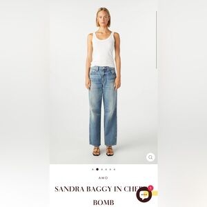 Amo Denim Sandra Baggy in Cherry bomb (color). S 28.